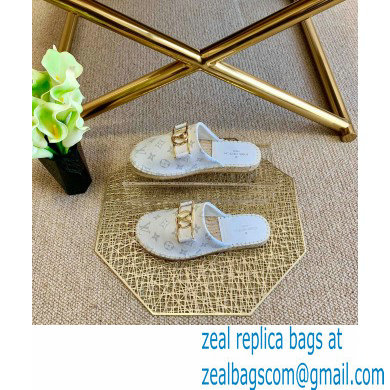 Louis Vuitton Monogram LV Dauphine Espadrilles Slippers White 2021 - Click Image to Close