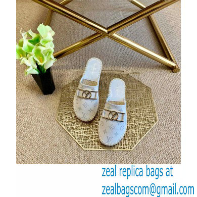 Louis Vuitton Monogram LV Dauphine Espadrilles Slippers White 2021 - Click Image to Close