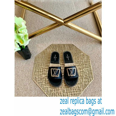 Louis Vuitton Monogram LV Square Espadrilles Slipper Sandals Black 2021 - Click Image to Close