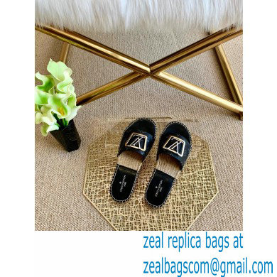 Louis Vuitton Monogram LV Square Espadrilles Slipper Sandals Black 2021