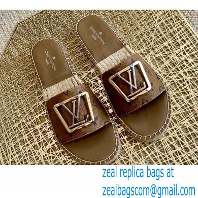 Louis Vuitton Monogram LV Square Espadrilles Slipper Sandals Brown 2021