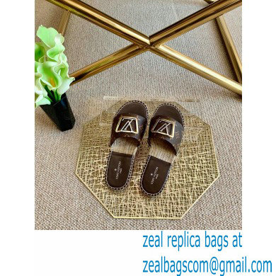 Louis Vuitton Monogram LV Square Espadrilles Slipper Sandals Coffee 2021 - Click Image to Close