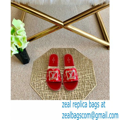 Louis Vuitton Monogram LV Square Espadrilles Slipper Sandals Red 2021