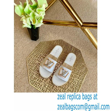 Louis Vuitton Monogram LV Square Espadrilles Slipper Sandals White 2021