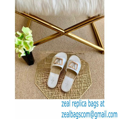 Louis Vuitton Monogram LV Square Espadrilles Slipper Sandals White 2021