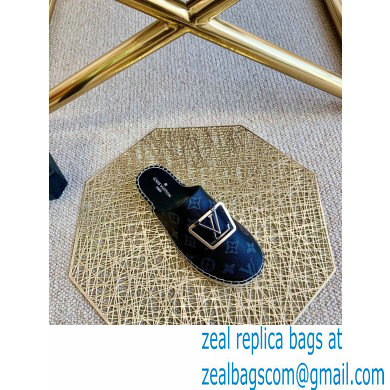 Louis Vuitton Monogram LV Square Espadrilles Slippers Black 2021 - Click Image to Close