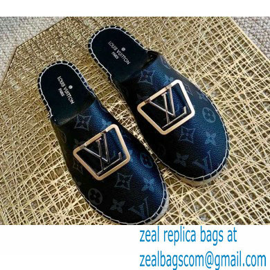Louis Vuitton Monogram LV Square Espadrilles Slippers Black 2021