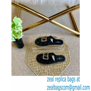 Louis Vuitton Monogram LV Square Espadrilles Slippers Black 2021 - Click Image to Close