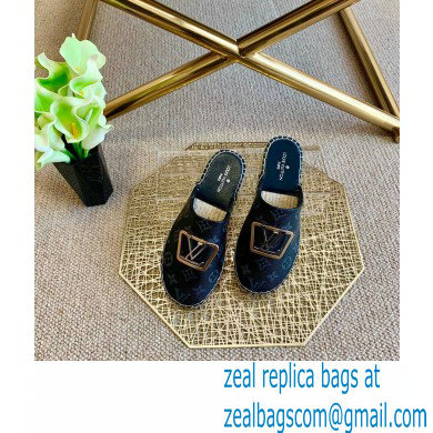 Louis Vuitton Monogram LV Square Espadrilles Slippers Black 2021 - Click Image to Close