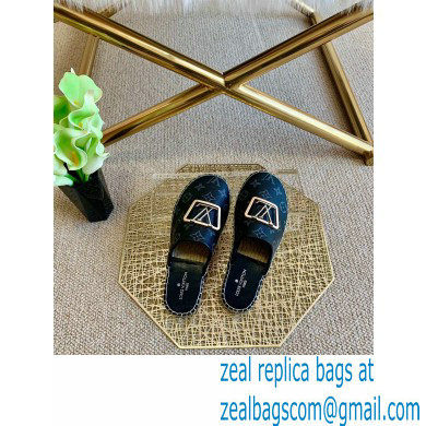 Louis Vuitton Monogram LV Square Espadrilles Slippers Black 2021