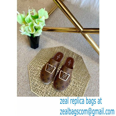 Louis Vuitton Monogram LV Square Espadrilles Slippers Brown 2021 - Click Image to Close