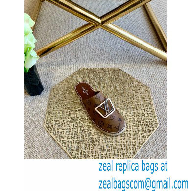 Louis Vuitton Monogram LV Square Espadrilles Slippers Brown 2021 - Click Image to Close