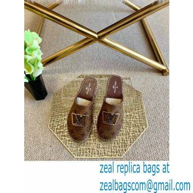 Louis Vuitton Monogram LV Square Espadrilles Slippers Brown 2021 - Click Image to Close