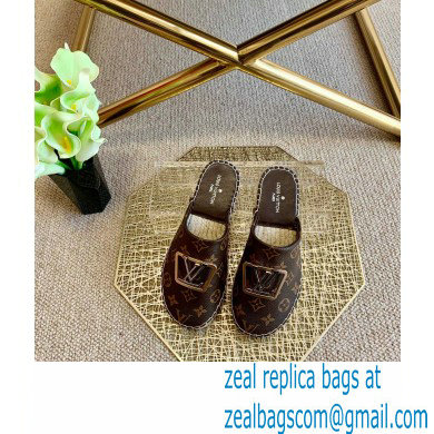 Louis Vuitton Monogram LV Square Espadrilles Slippers Coffee 2021