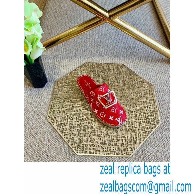 Louis Vuitton Monogram LV Square Espadrilles Slippers Red 2021