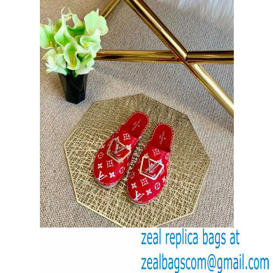 Louis Vuitton Monogram LV Square Espadrilles Slippers Red 2021