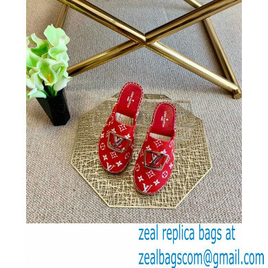 Louis Vuitton Monogram LV Square Espadrilles Slippers Red 2021