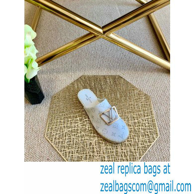 Louis Vuitton Monogram LV Square Espadrilles Slippers White 2021 - Click Image to Close