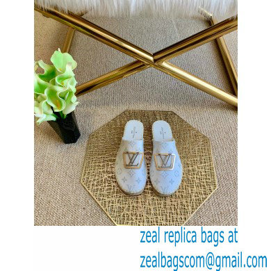 Louis Vuitton Monogram LV Square Espadrilles Slippers White 2021 - Click Image to Close