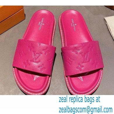 Louis Vuitton Monogram-embossed Slides Mules Fuchsia 2021 - Click Image to Close