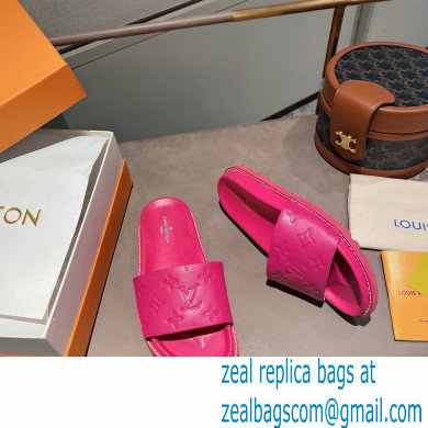 Louis Vuitton Monogram-embossed Slides Mules Fuchsia 2021