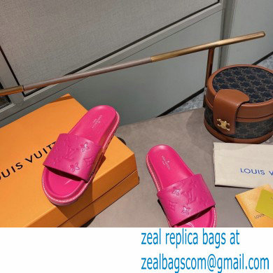 Louis Vuitton Monogram-embossed Slides Mules Fuchsia 2021 - Click Image to Close