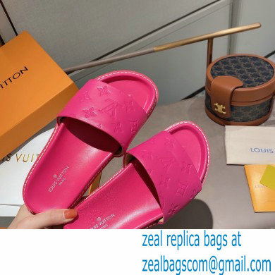 Louis Vuitton Monogram-embossed Slides Mules Fuchsia 2021