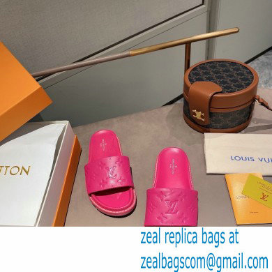 Louis Vuitton Monogram-embossed Slides Mules Fuchsia 2021 - Click Image to Close