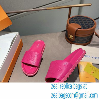 Louis Vuitton Monogram-embossed Slides Mules Fuchsia 2021 - Click Image to Close