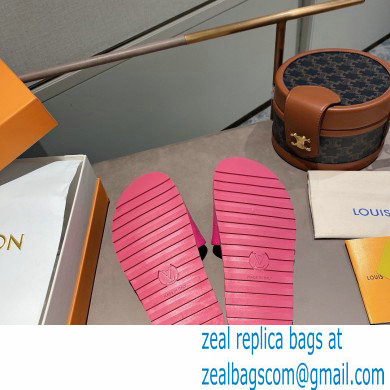 Louis Vuitton Monogram-embossed Slides Mules Fuchsia 2021 - Click Image to Close
