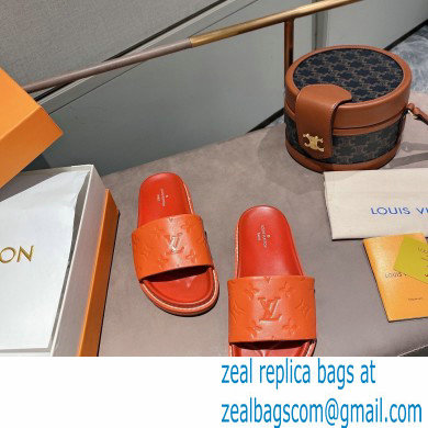 Louis Vuitton Monogram-embossed Slides Mules Orange 2021