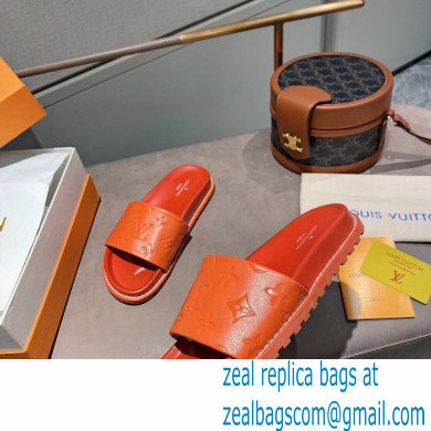 Louis Vuitton Monogram-embossed Slides Mules Orange 2021