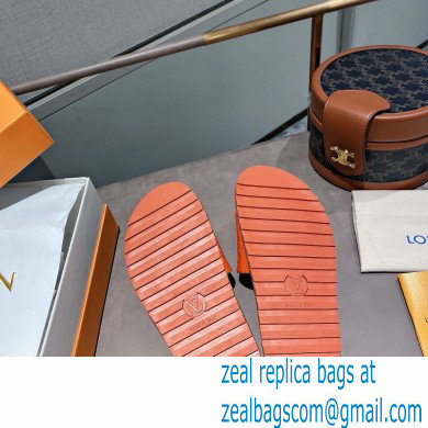 Louis Vuitton Monogram-embossed Slides Mules Orange 2021