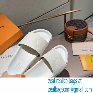 Louis Vuitton Monogram-embossed Slides Mules White 2021 - Click Image to Close