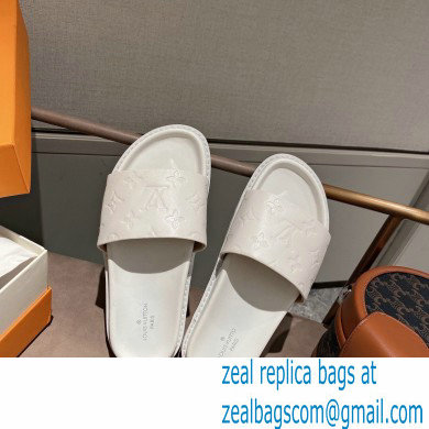 Louis Vuitton Monogram-embossed Slides Mules White 2021