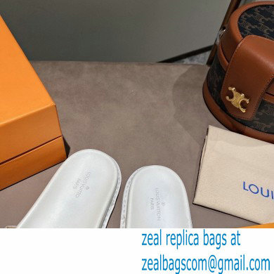 Louis Vuitton Monogram-embossed Slides Mules White 2021 - Click Image to Close