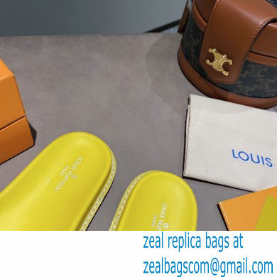 Louis Vuitton Monogram-embossed Slides Mules Yellow 2021 - Click Image to Close