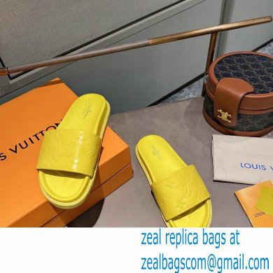 Louis Vuitton Monogram-embossed Slides Mules Yellow 2021