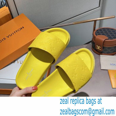 Louis Vuitton Monogram-embossed Slides Mules Yellow 2021