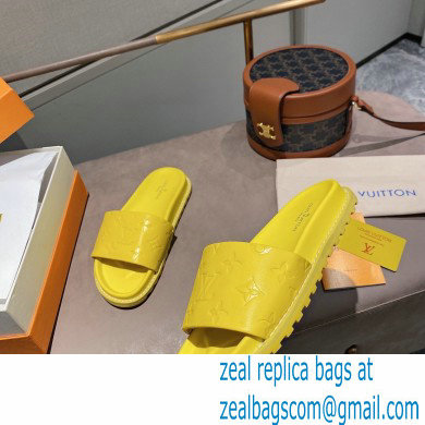 Louis Vuitton Monogram-embossed Slides Mules Yellow 2021