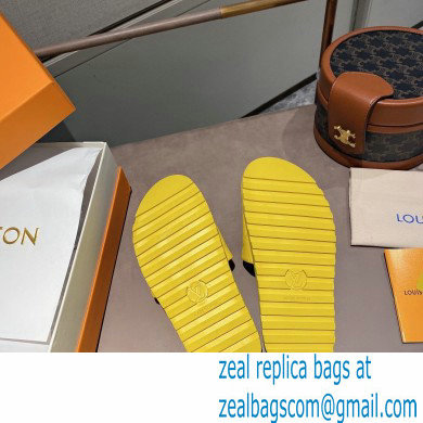 Louis Vuitton Monogram-embossed Slides Mules Yellow 2021 - Click Image to Close