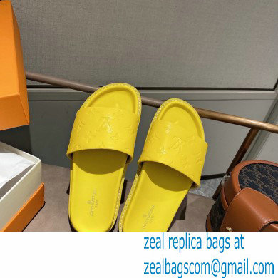 Louis Vuitton Monogram-embossed Slides Mules Yellow 2021