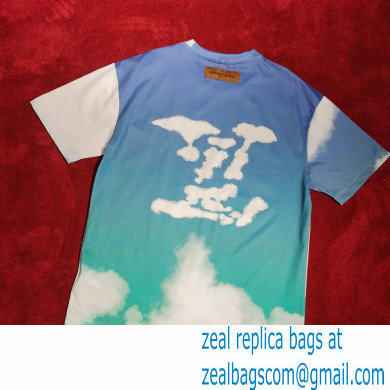 Louis Vuitton cloud printed T-shirt blue 2021 - Click Image to Close