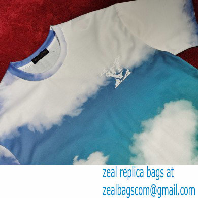 Louis Vuitton cloud printed T-shirt blue 2021 - Click Image to Close