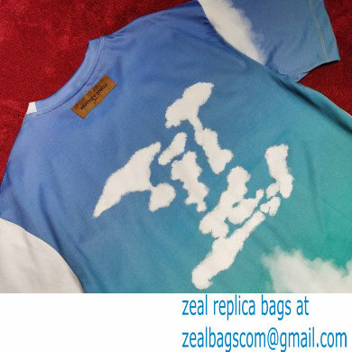 Louis Vuitton cloud printed T-shirt blue 2021 - Click Image to Close