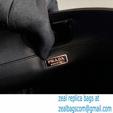 Prada Cleo Brushed Leather Shoulder Bag 1BC156 Black 2021