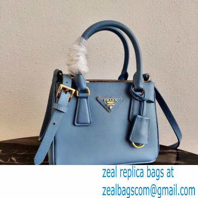 Prada Galleria Saffiano Leather Micro-bag 1BA906 Blue 2021