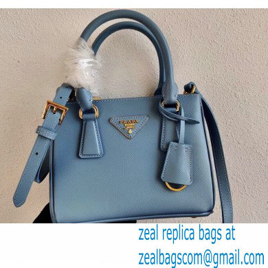 Prada Galleria Saffiano Leather Micro-bag 1BA906 Blue 2021