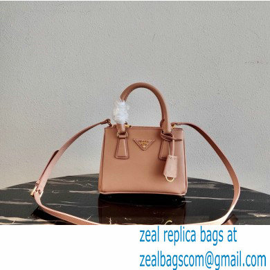 Prada Galleria Saffiano Leather Micro-bag 1BA906 Nude Pink 2021