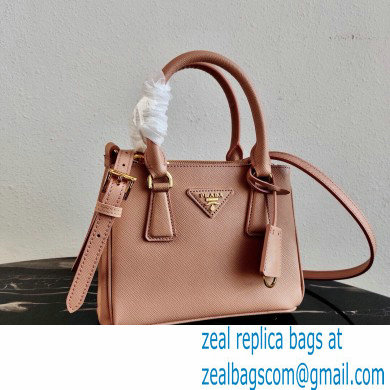 Prada Galleria Saffiano Leather Micro-bag 1BA906 Nude Pink 2021